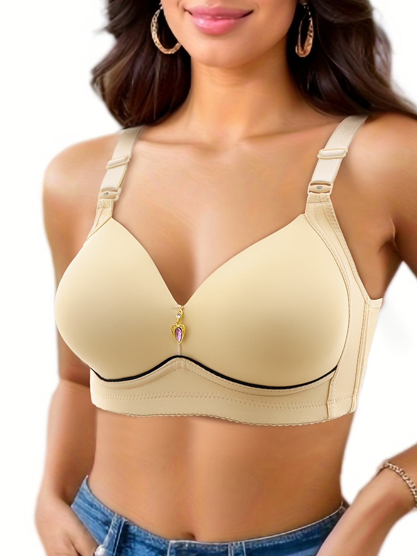 Solid Seamless Wireless Push Up Bra