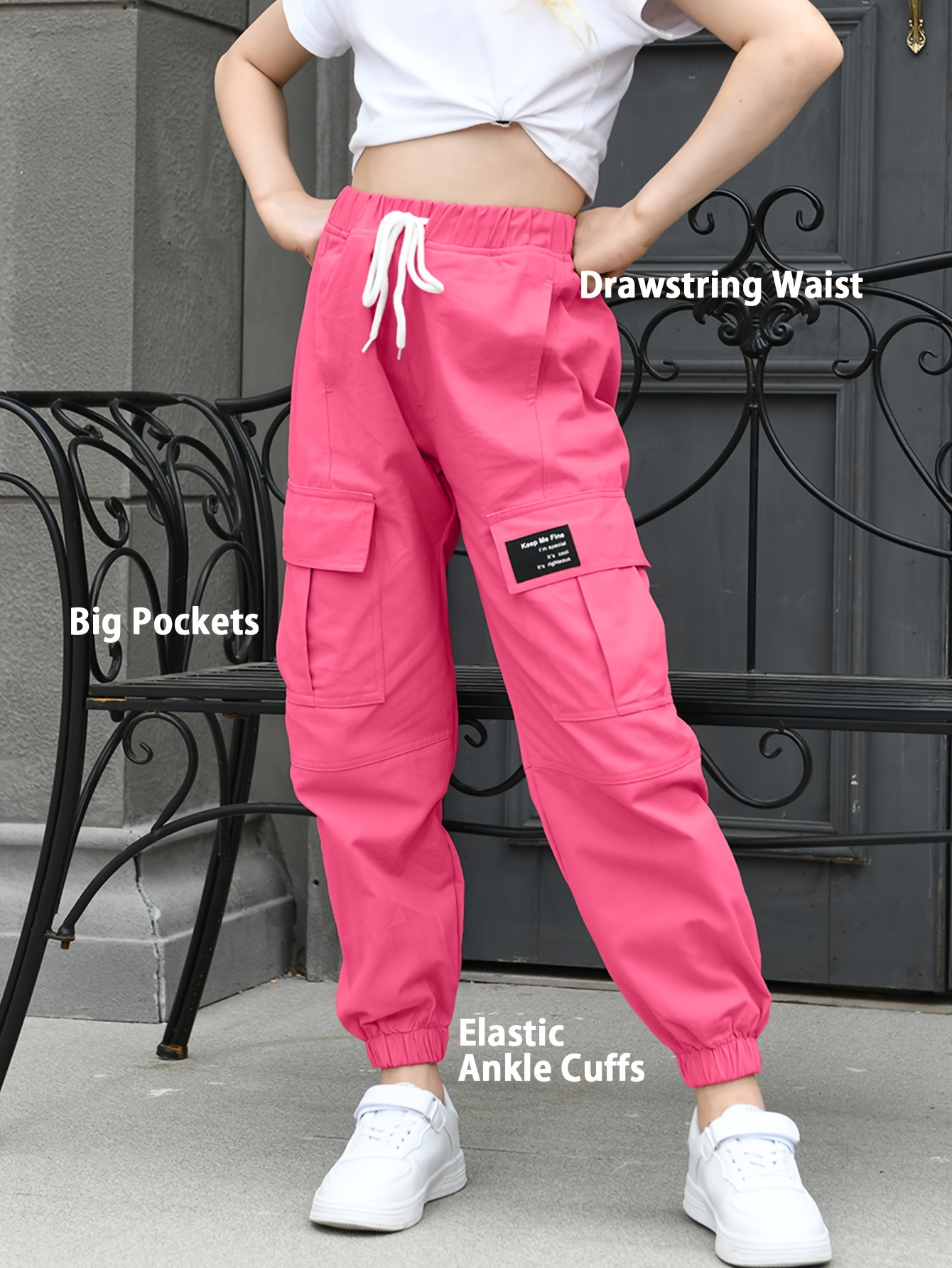 Womens Stretchy Skinny Cargo Pants Casual High Waist Drawstring Joggers  Pants Lightweight Hiking Trousers with Pockets