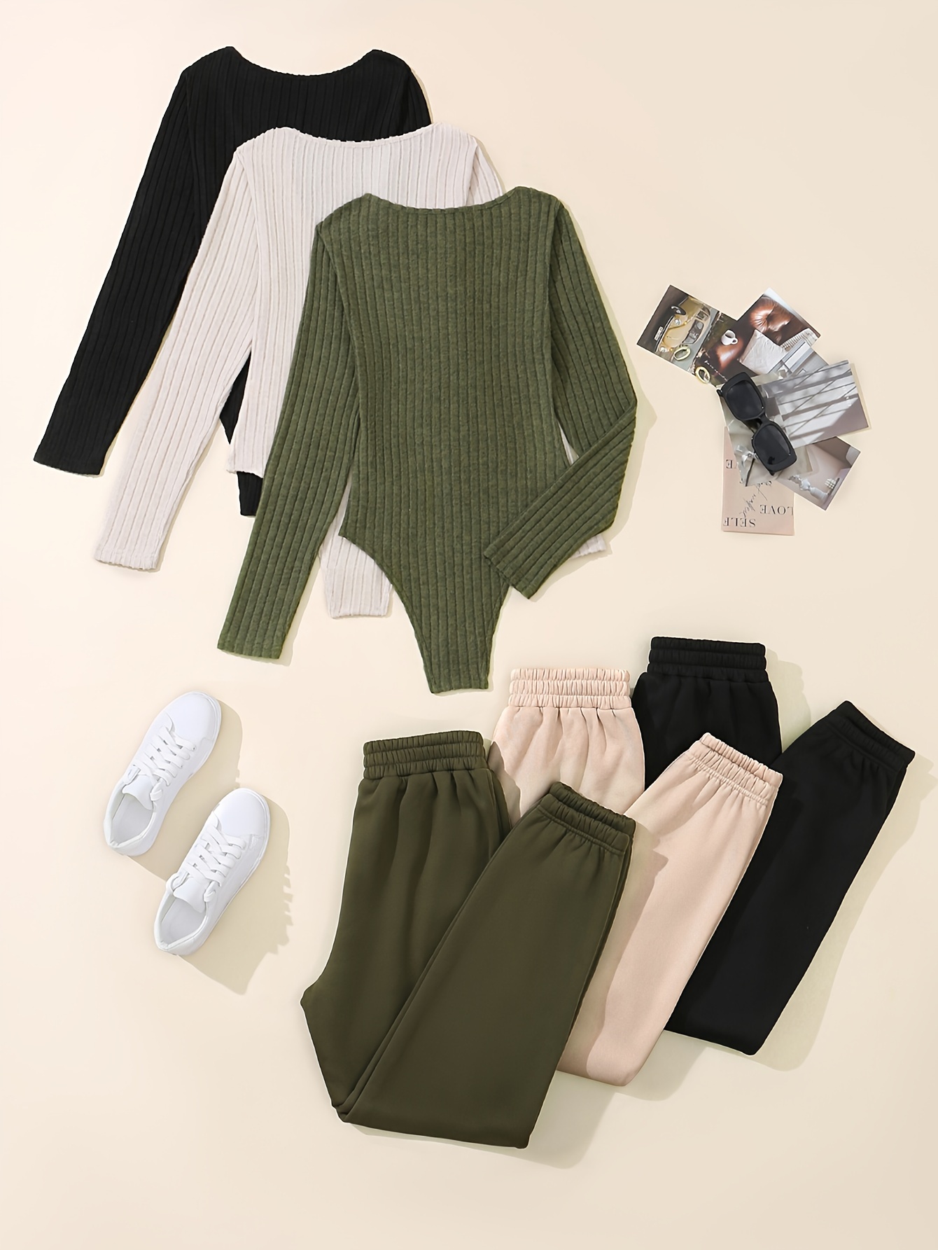 Solid Color Long Pants Set Polyester Long Sleeve Pants Set Long Sleeve Work Travel  Pants (L) : : Clothing, Shoes & Accessories