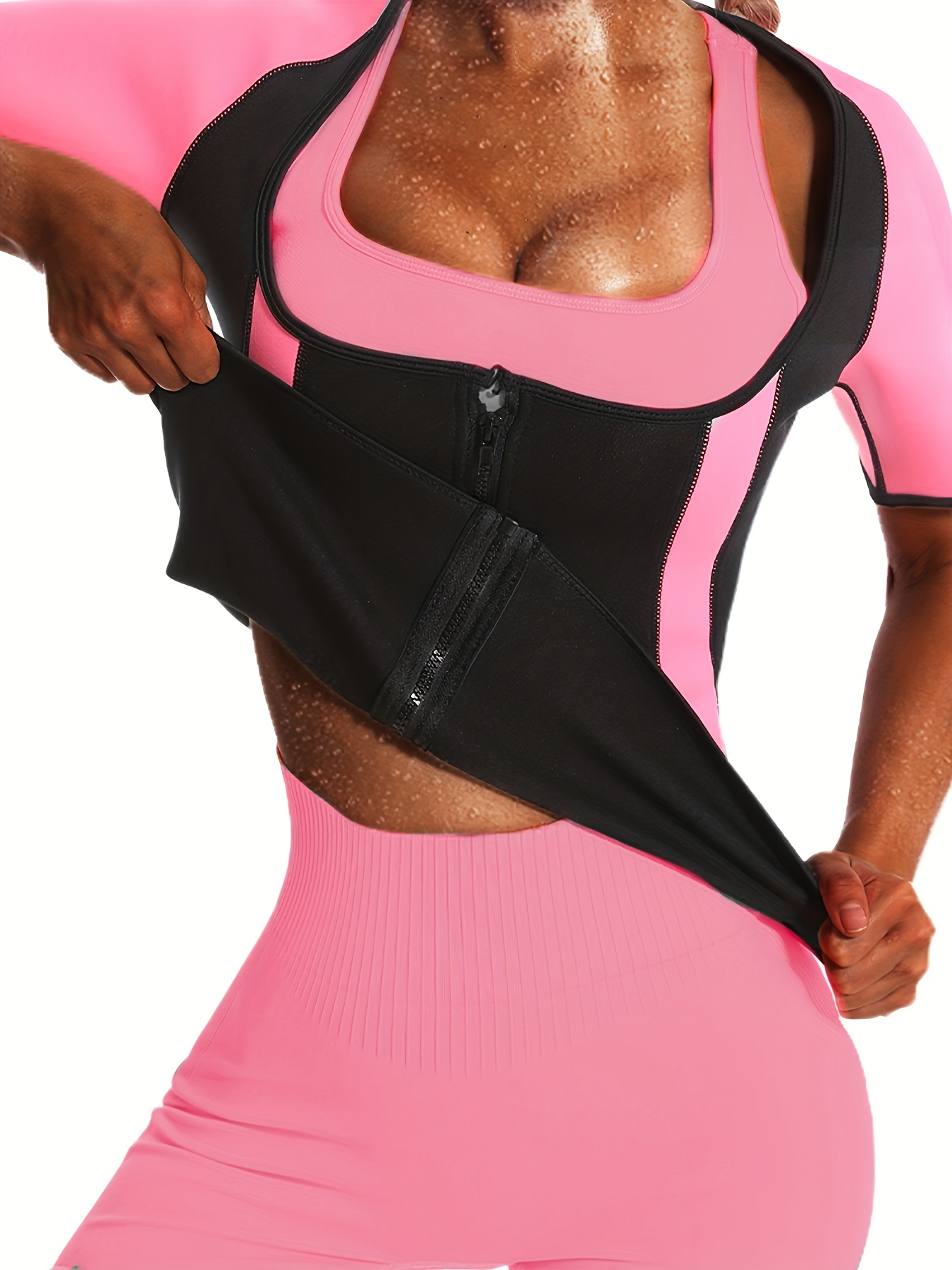 Women's Sauna Sweat Suit Waist Trainer T shirt Body Shaper - Temu