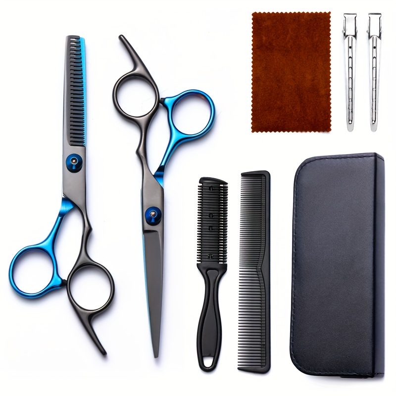 8pcs Hair Scissor Cutting Thinning Set with Styling Accessories