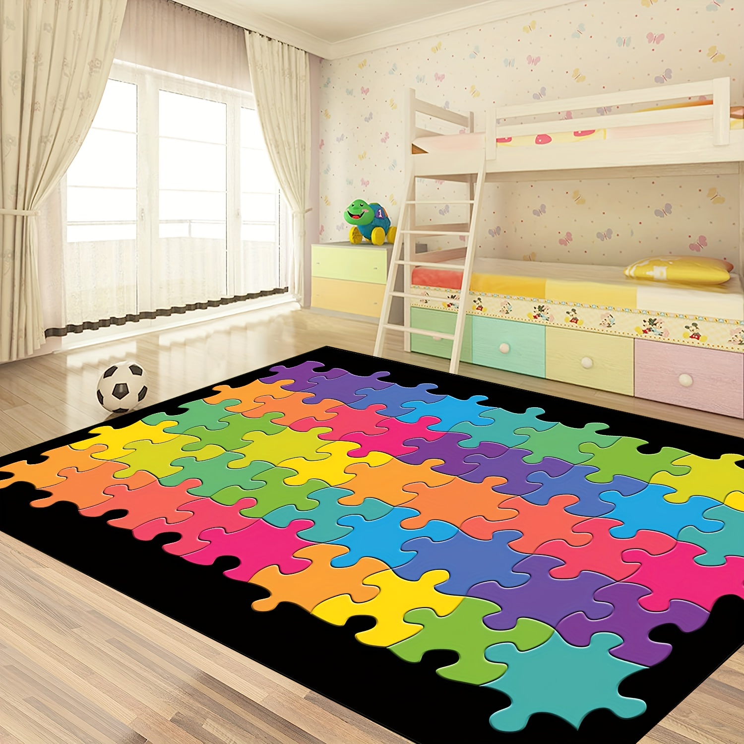 Colorful Puzzles, Colorful Puzzles Rug, Puzzle Rug, Jigsaw Rug, Kids Room  Rug, Nursery Rug, Non Slip Rug, Soft Rug, Area Rug coolVibesR31.4