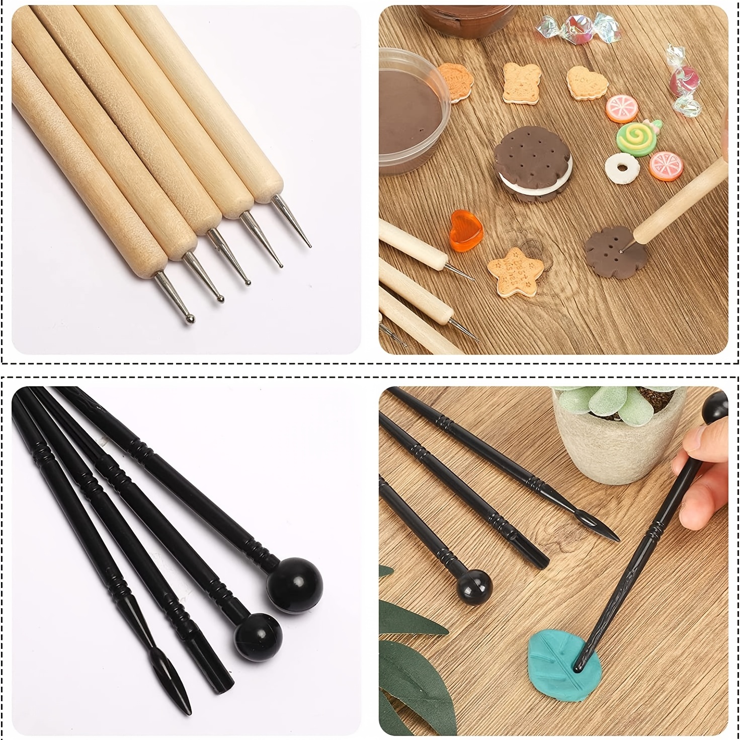 Cuteam 1 Set Pottery Tools Compound with 23 Pcs Pottery Tools Air-Dry Clay  Sculpting Tool Set All-Purpose Carving Shaping Cutting Scraping Brushing