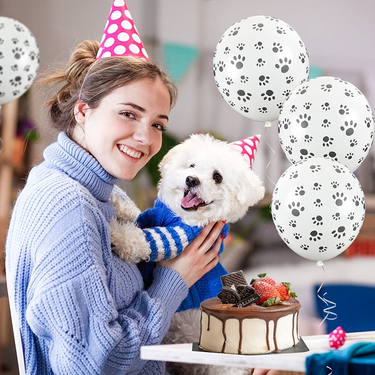 30 Pcs Pet Paw Balloons Dog Puppy Paw Print Latex Balloons 12 Inches Party  Balloon for Paw Patrol Theme Party and Birthday Decorations