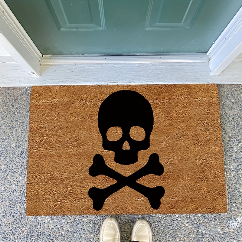 English Skull Door Mat Non Slip Rug for Home Kitchen