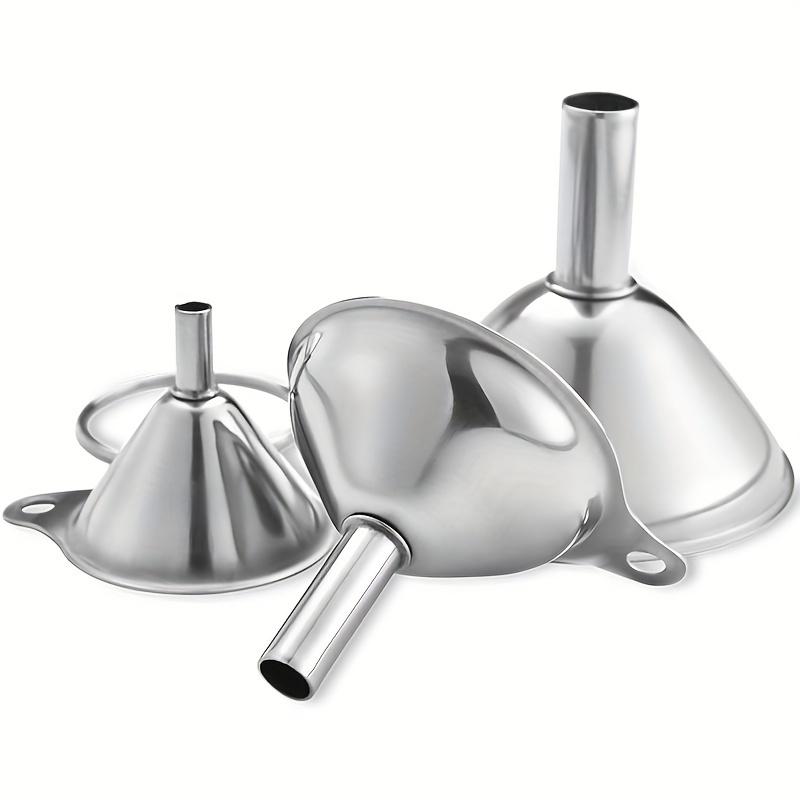 Embudo de cocina de acero inoxidable con colador, embudos de cocina para  llenar embudos de metal grandes para uso en cocina, embudos de boca ancha  (S)