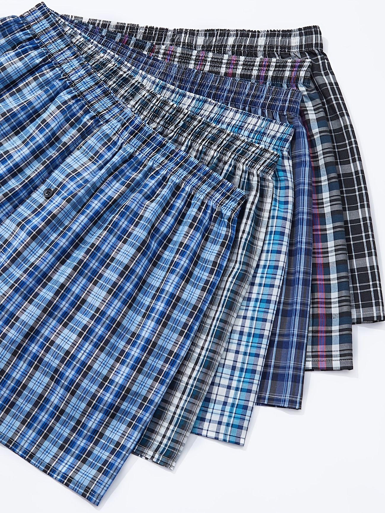 jupitersecret 6pairs casual plaid elastic waistband button boxer shorts mens boxer underwear mixed color