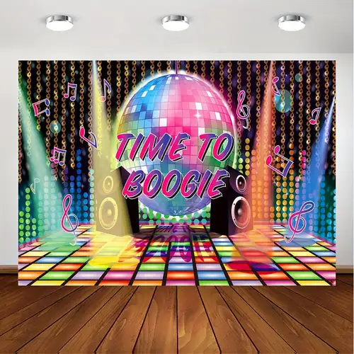 Disco Party Supplies, Large Fabric 70s 80s 90s Disco Dance Backdrop for  Disco Party Birthday Photography Neon Night Vintage Let's Glow Crazy  Shining