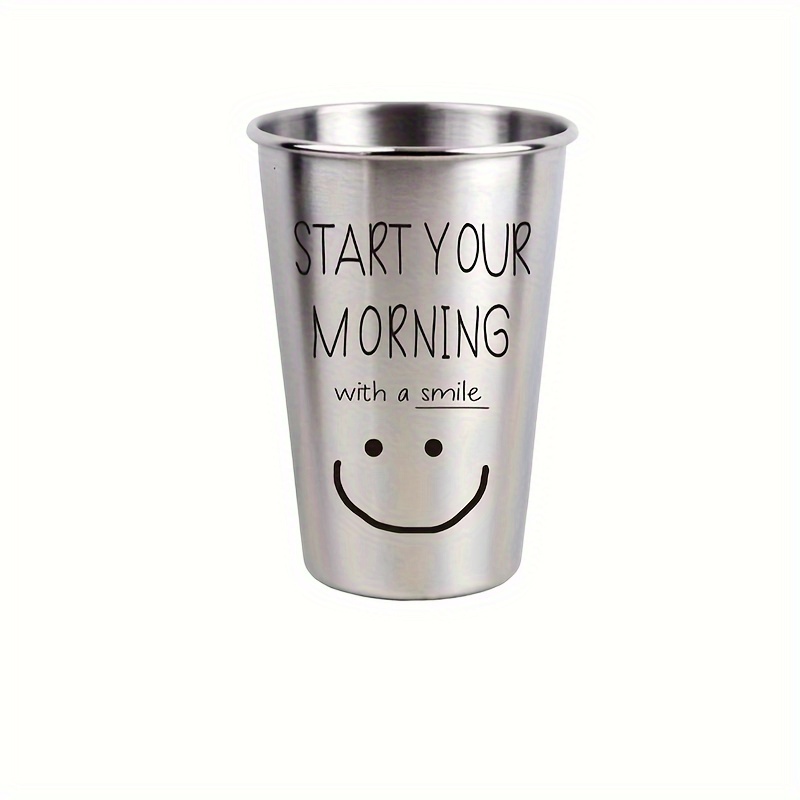 Smiling Faces Tumbler With Lid And Straw Stainless Steel - Temu