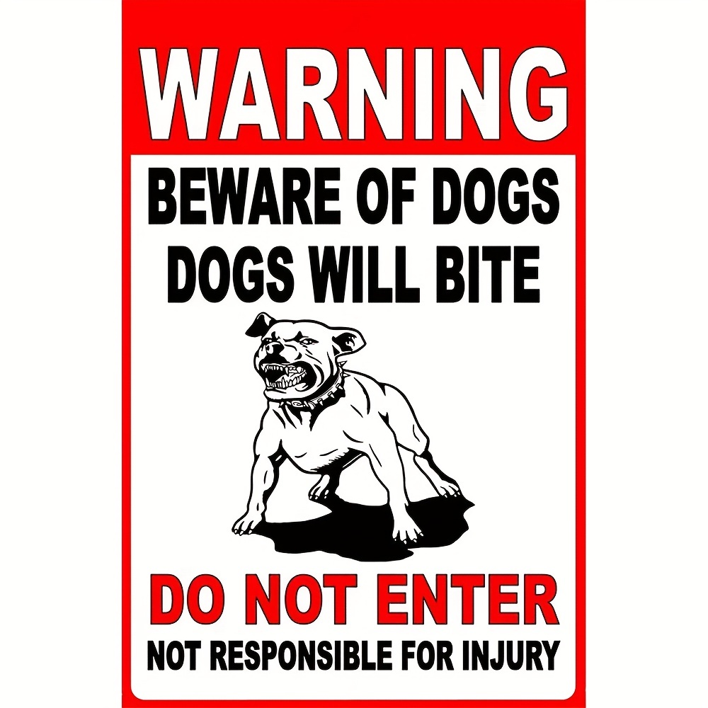 Rótulo Cuidado perro peligroso 30 x 20cm