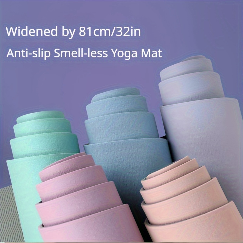 Solid Color Tpe Yoga Mat Thickened Non slip Fitness Mat - Temu