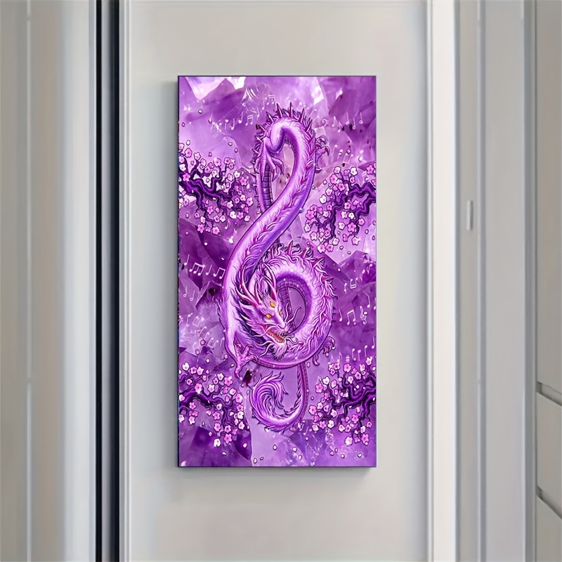 Cheap 5D DIY Frame Diamond Painting Animal Purple Dragon Full