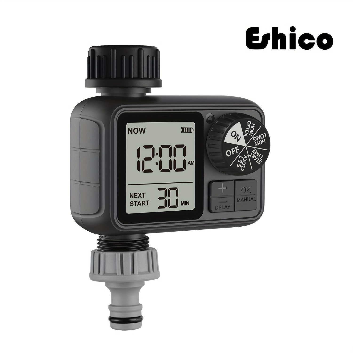

1pc, Eshico M02 Water Timer 2024 Newest Sprinkler With Manual/automatic 2-watering Modes Suitable For Different Outdoor Scenes 4.72 * 3.94 * 2.56 Inch