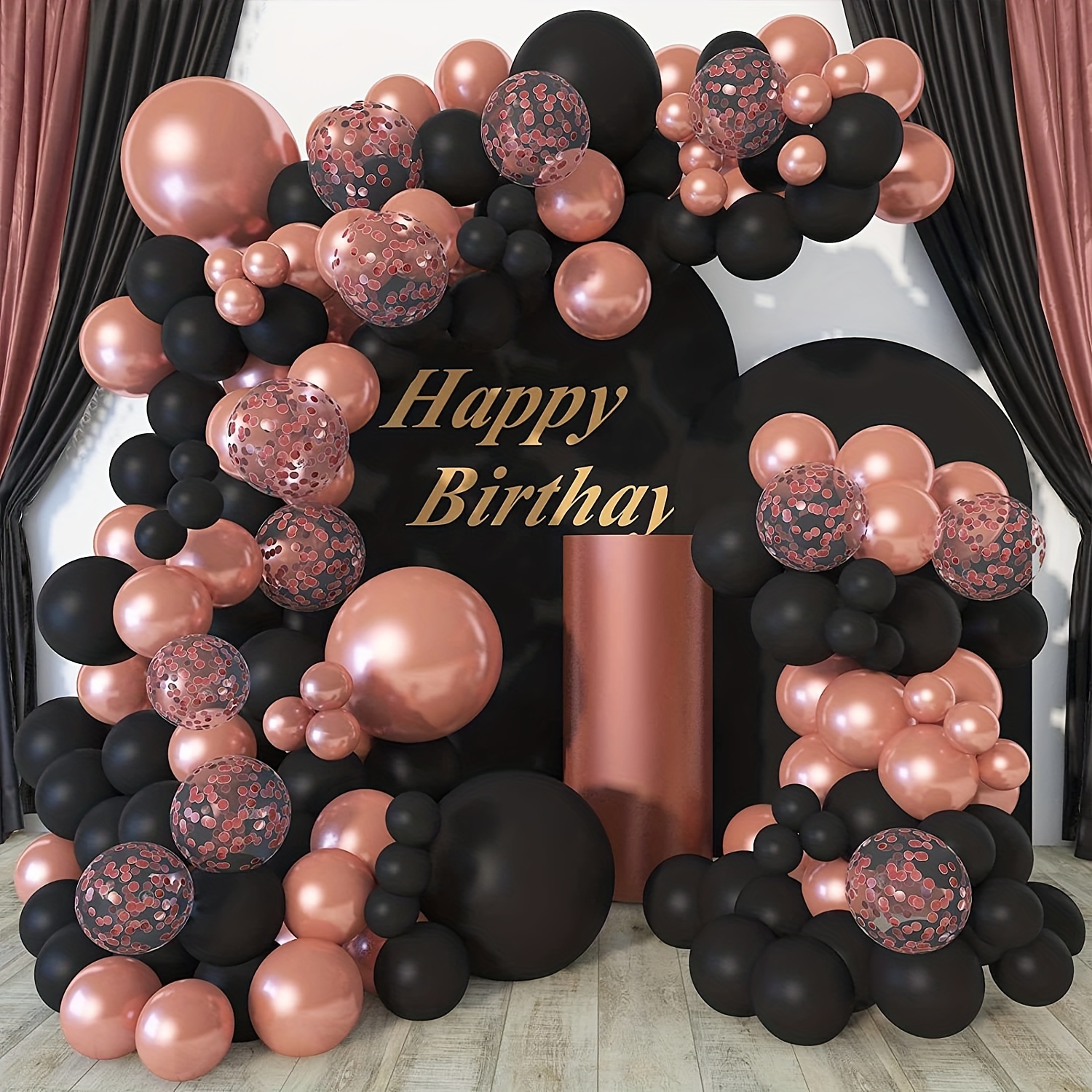 Set Conjunto Arco Guirnalda Globos Rosas Globos Metálicos - Temu