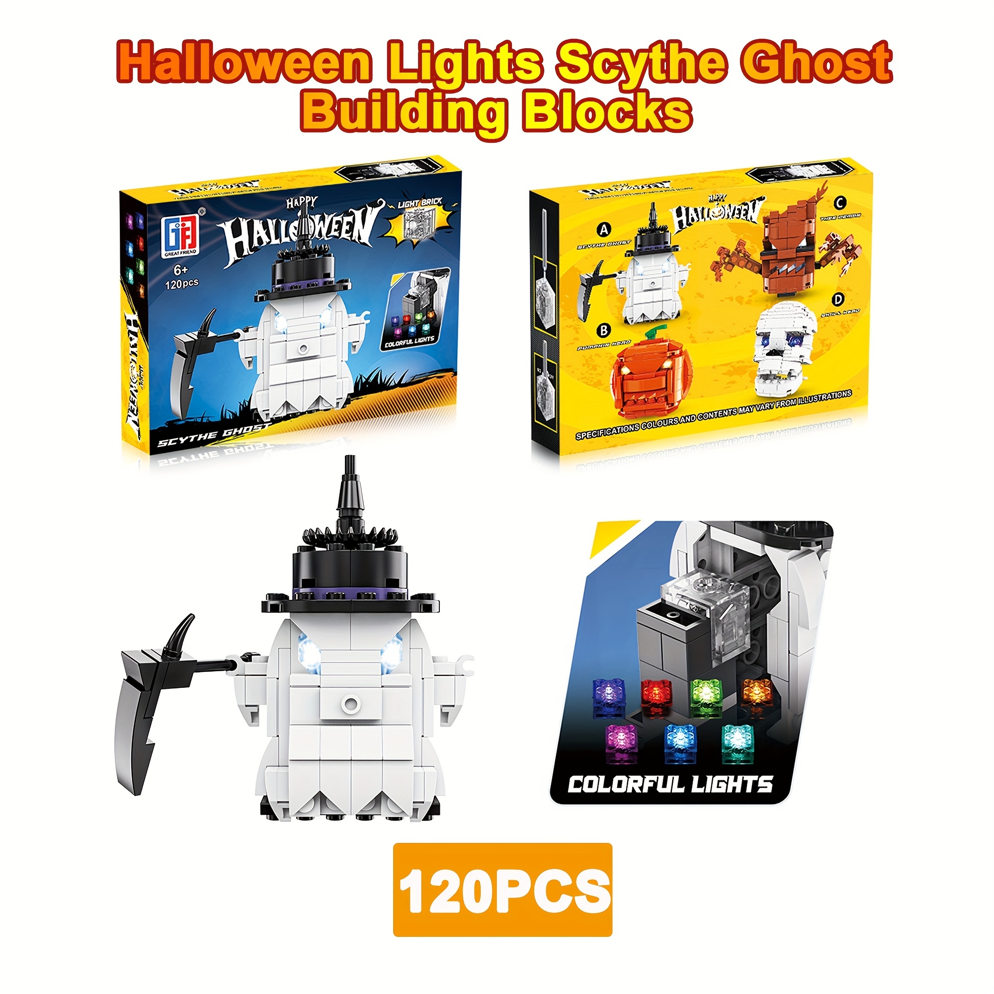  Halloween Block Brick Builder Head Pumpkin Ghost