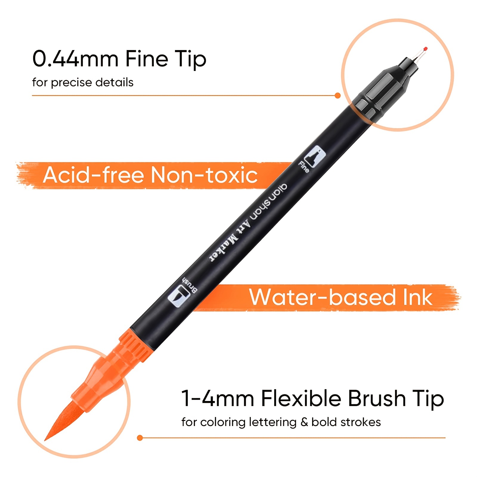 24 Double Tip Brush Pens Art Markers, Artist Fine & Brush Pen Coloring  Markers For Drawing Book Halloween Journaling Note Taking Lettering  Calligraphy Drawing Pen Art Craft Supplies Kit - Temu