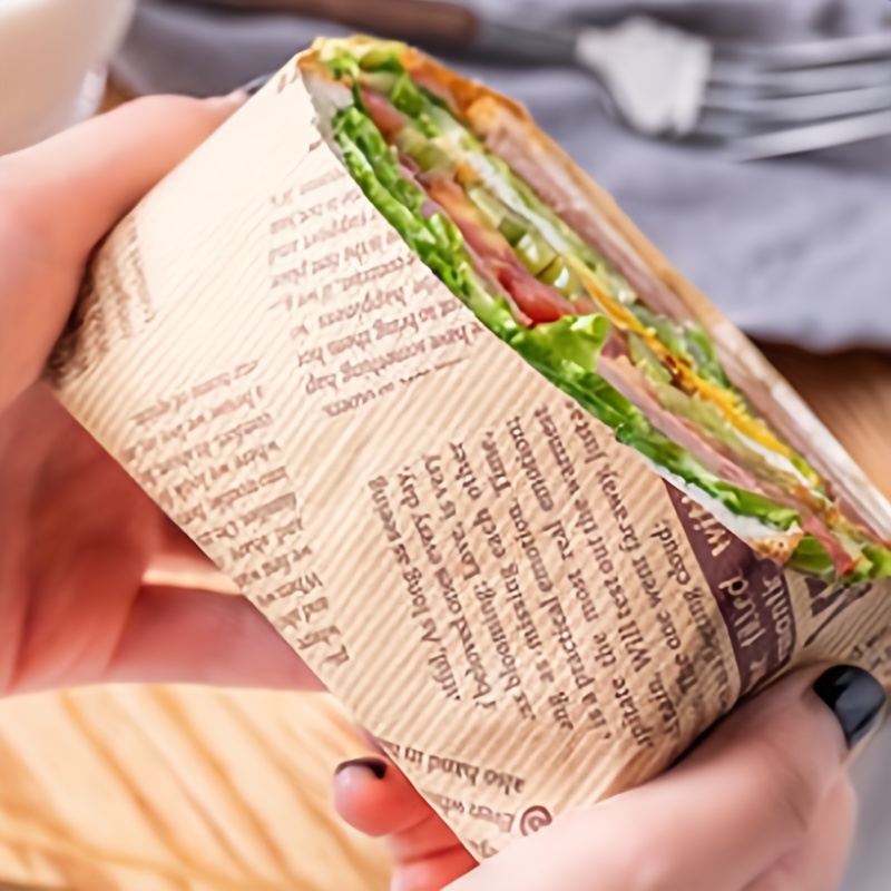 COIDEA Paquete de 50 hojas de papel encerado de 12 x 12 pulgadas para  alimentos, papel de envoltura de sándwich precortado, a prueba de grasa, a