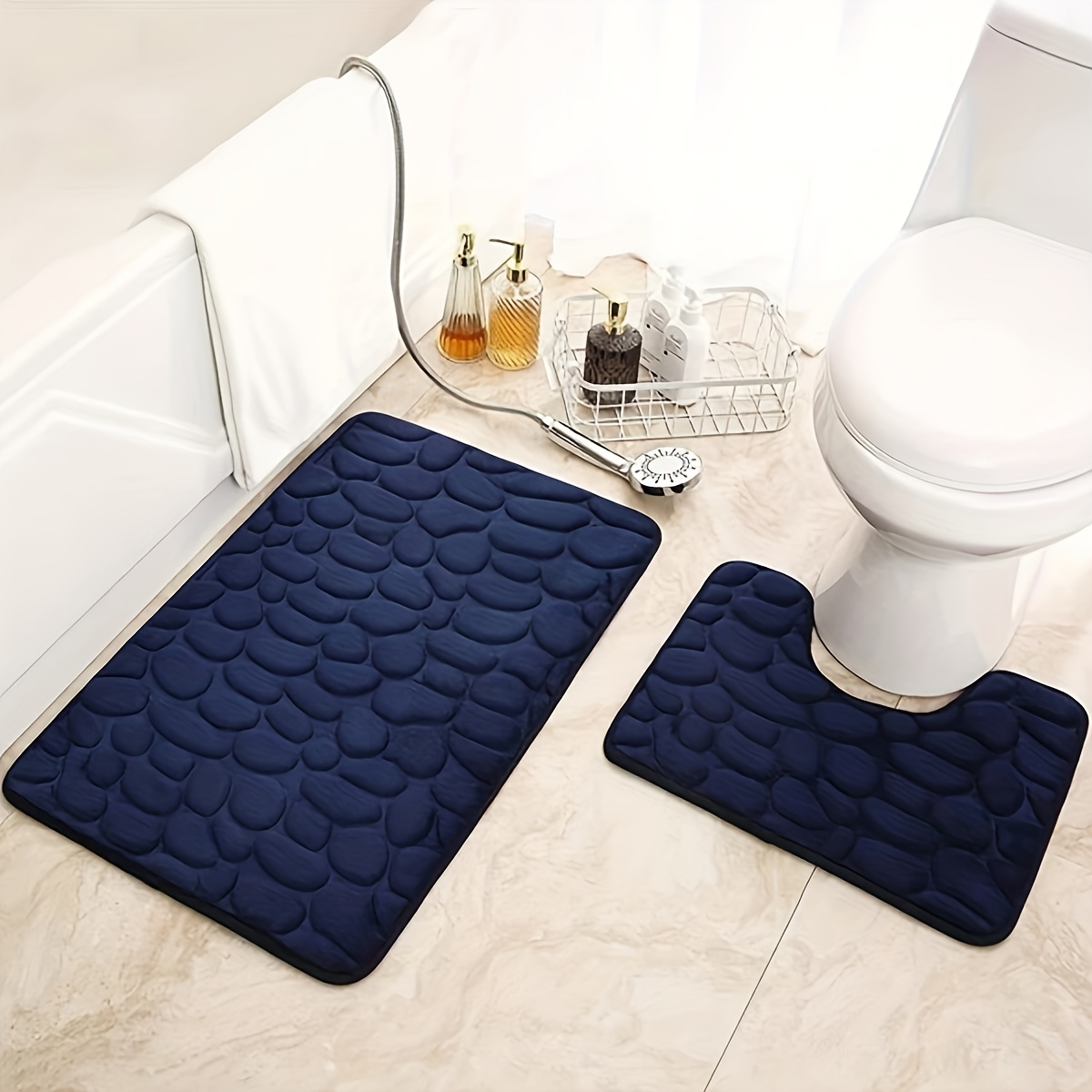Dorai Piedra de baño grande para el hogar, alfombra de baño de lujo,  elimina instantáneamente el agua, superficie antideslizante, diseño moderno  y