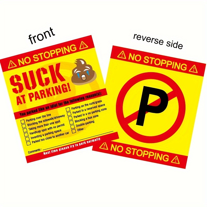 Prank Stickers Bad Parking Stickers No Parking Writable - Temu