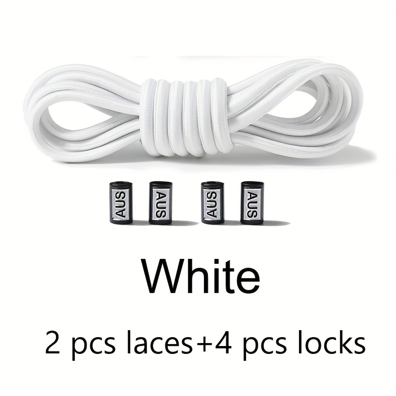 Latex Elastic Lazy Shoelaces Are Suitable For Adult Sneakers, ' No-tie Matching With 4 Metal Aus Buckles