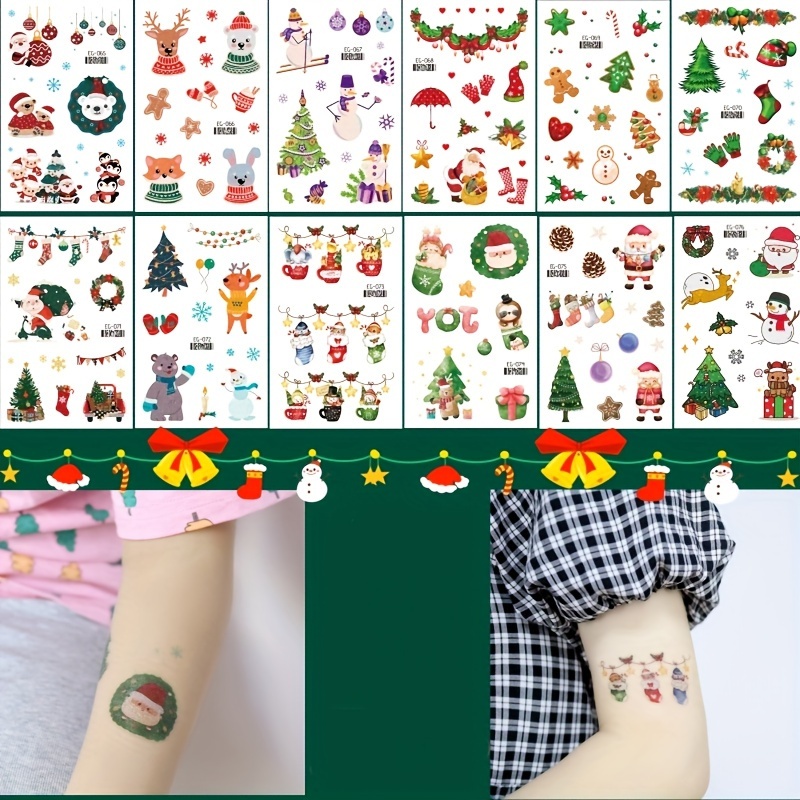 Christmas Series Tattoo Stickers Temporary Stickers For Kids - Temu