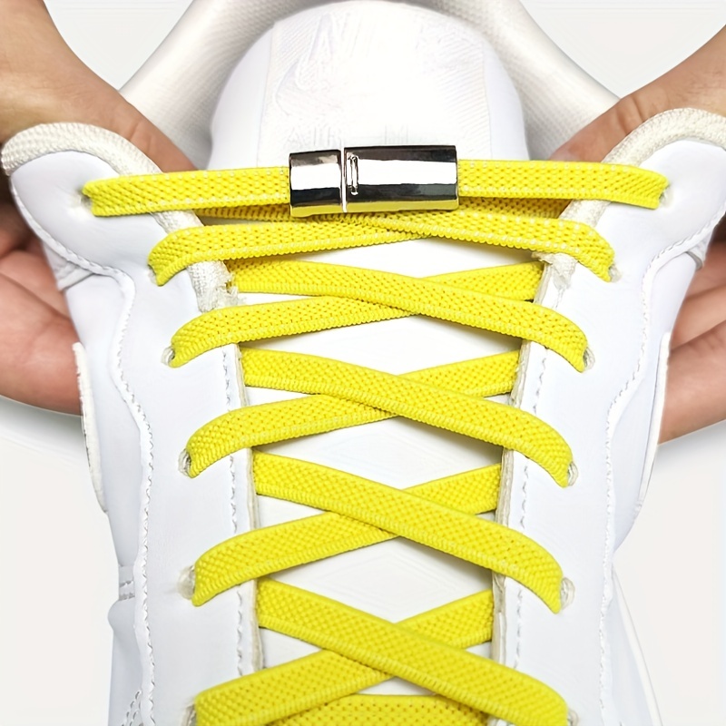 1 par de cordones de zapato sin atar cordones elásticos zapatillas de ocio  al aire libre cordón de zapato plano de seguridad rápida cordones para