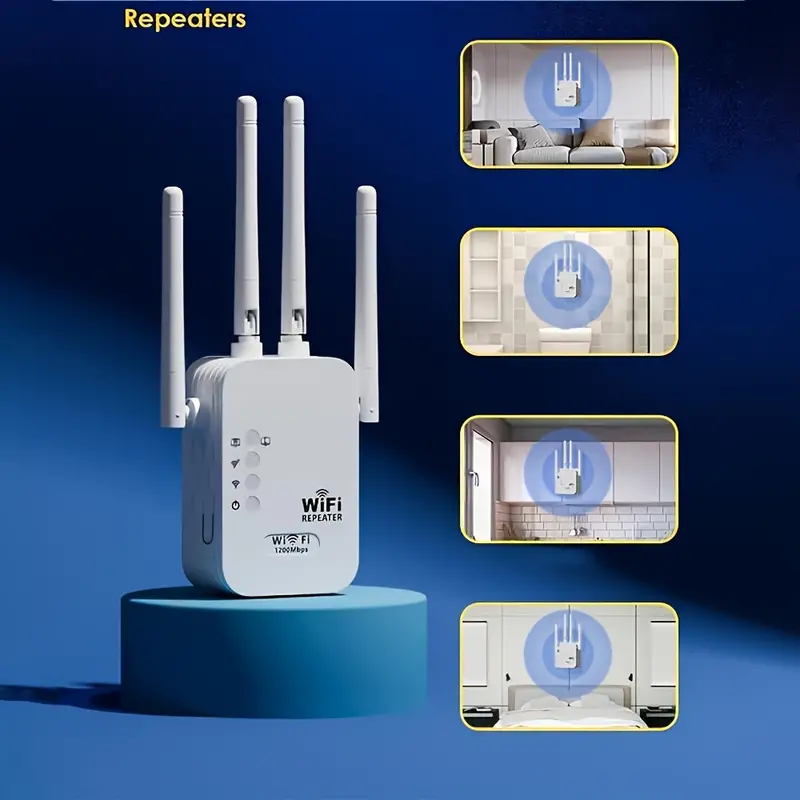 Prise De Spécification Européenne. Répéteur WiFi 1200Mbps, Amplificateur De  Signal WiFi/Routeur/AP Sans Fil Jusqu'à 10000 Pieds Carrés, Amplificateur