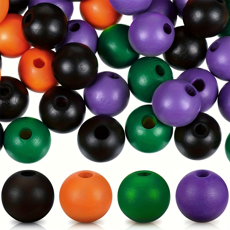Halloween Pony Beads Black Purple Green Glitter Round - Temu