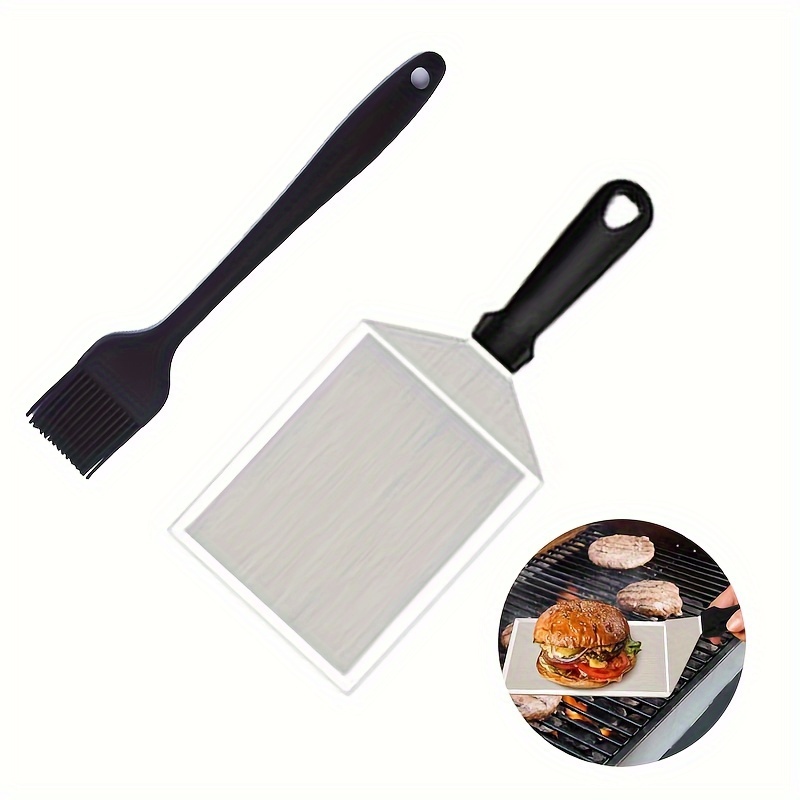 Grill Scraper, Stainless Steel Griddle Scraper With Plastic Handle,  Versatile Food Scraper Tool, For Flat Top Teppanyaki Bbq Blackstone Griddle  Accessories - Temu