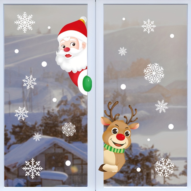 2 Stück Weihnachtsfensteraufkleber Muster Weihnachtsmann - Temu Austria