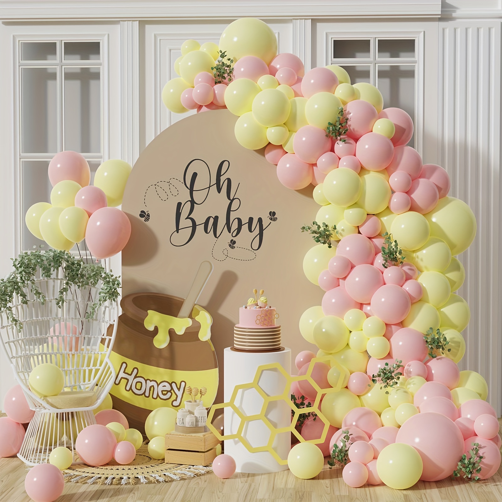 Decoraciones de baby shower para niña, 4 juegos de cajas de globos florales  para bebé con letras de bebé, globos It's A Girl para decoración de baby