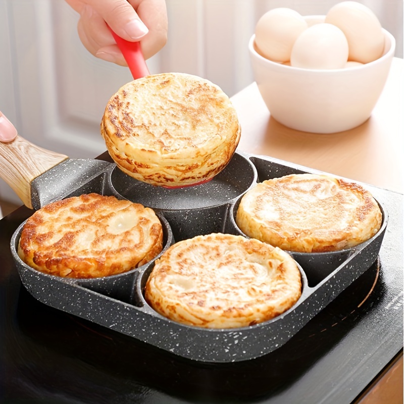 1pc, 4-Cup Frying Pan (7''), Fried Egg Pan, Sectional Pancake Pan, For Gas  Stove Top And Induction Cooker, Kitchen Utensils, Kitchen Gadgets, Kitchen