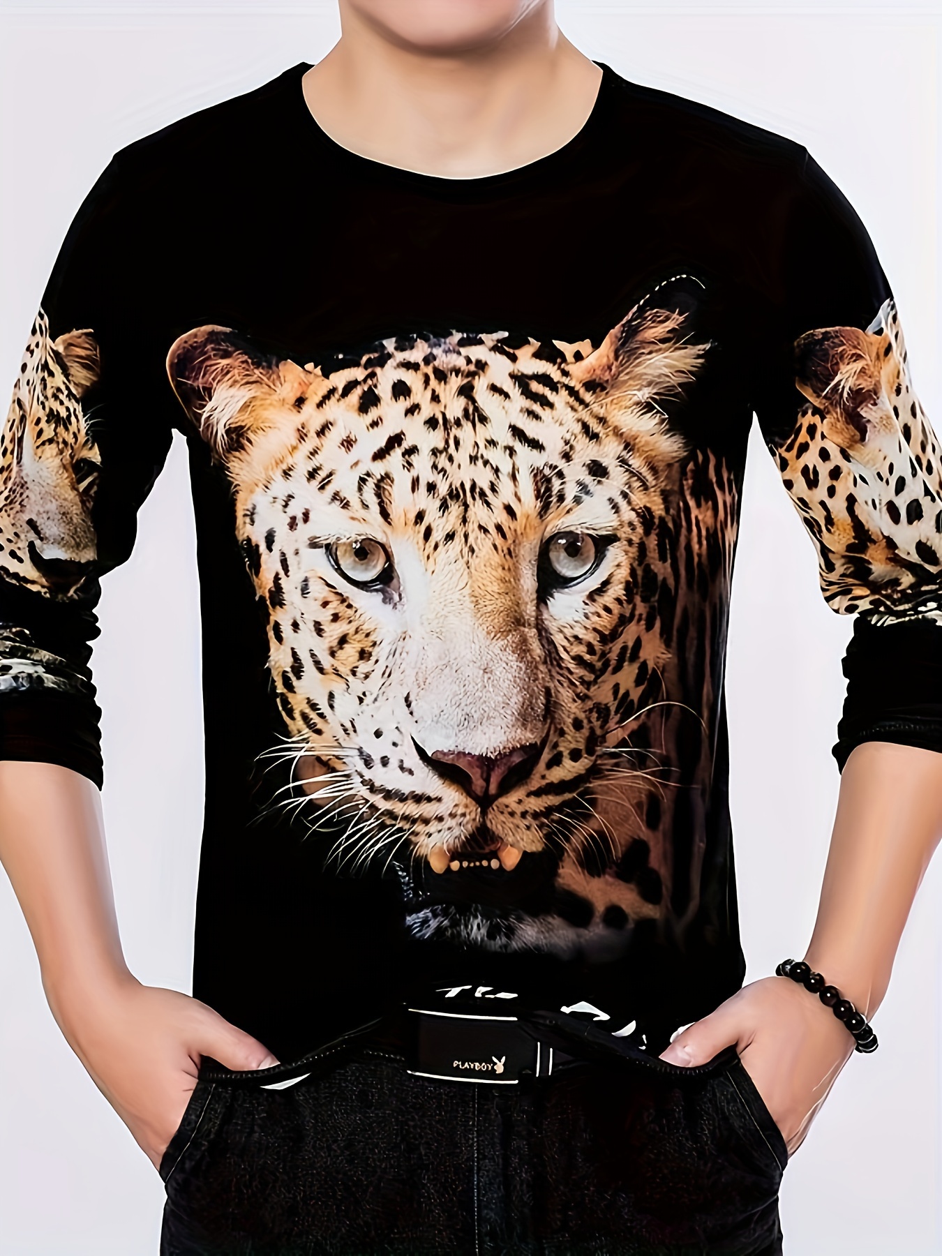 Mens best sale leopard sweatshirt