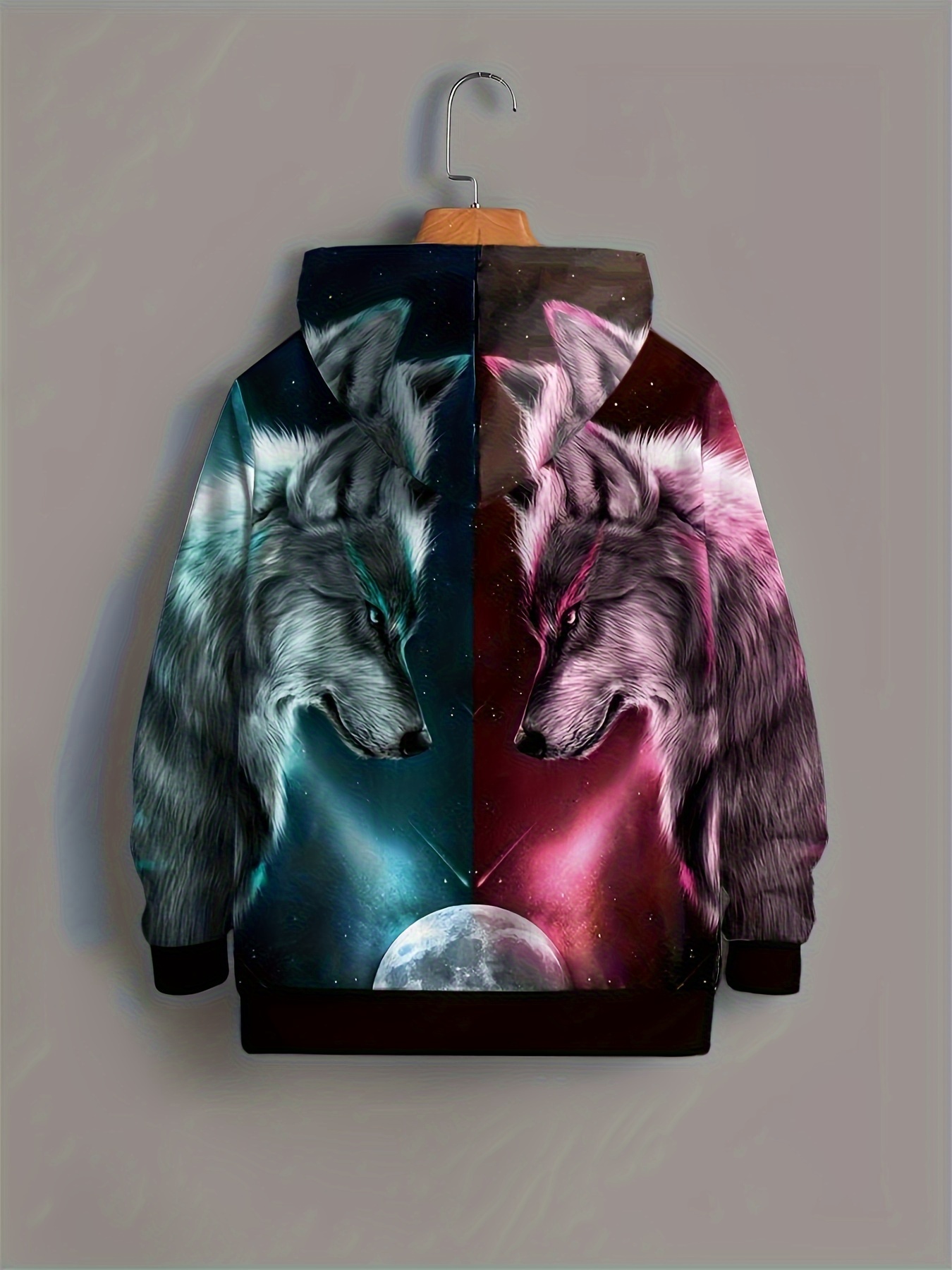Men/Women Fashion 3D Wolf Printed Hoodie Cool Animal Pullover Top Shirt  Jacket