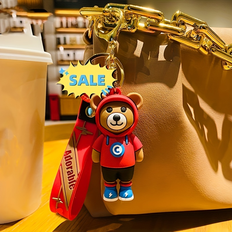 Starbucks keychains cute doll pendant silicone bear doll car key
