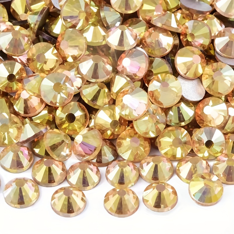 SUNSHINE GOLD (Silver back) - Non Hotfix Flatback Crystal Rhinestones