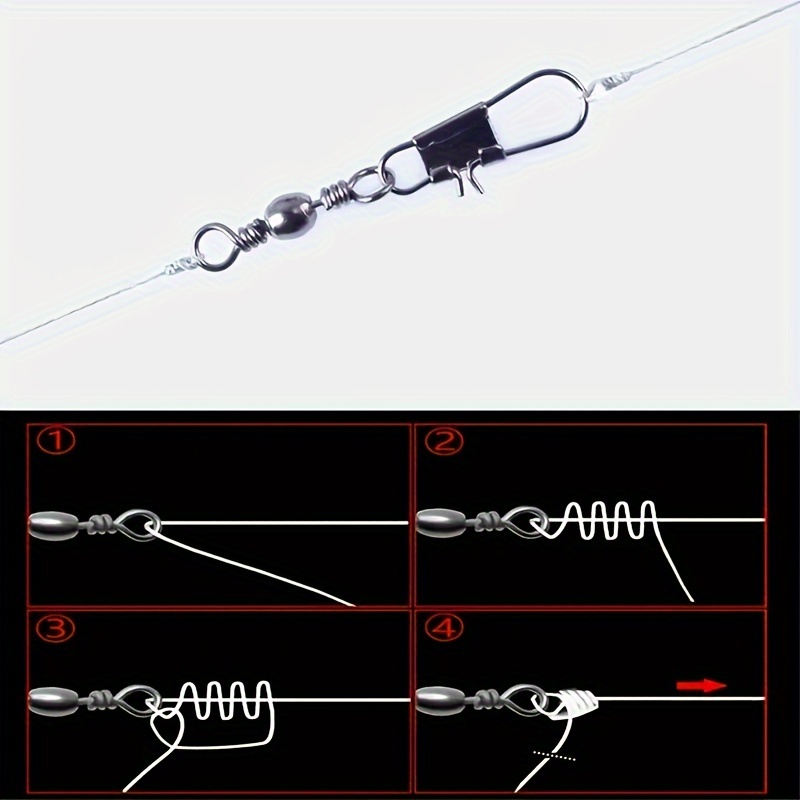 30pcs Fishhook Connectors Barrel Swivel Safety Snap Solid Ring Fishing