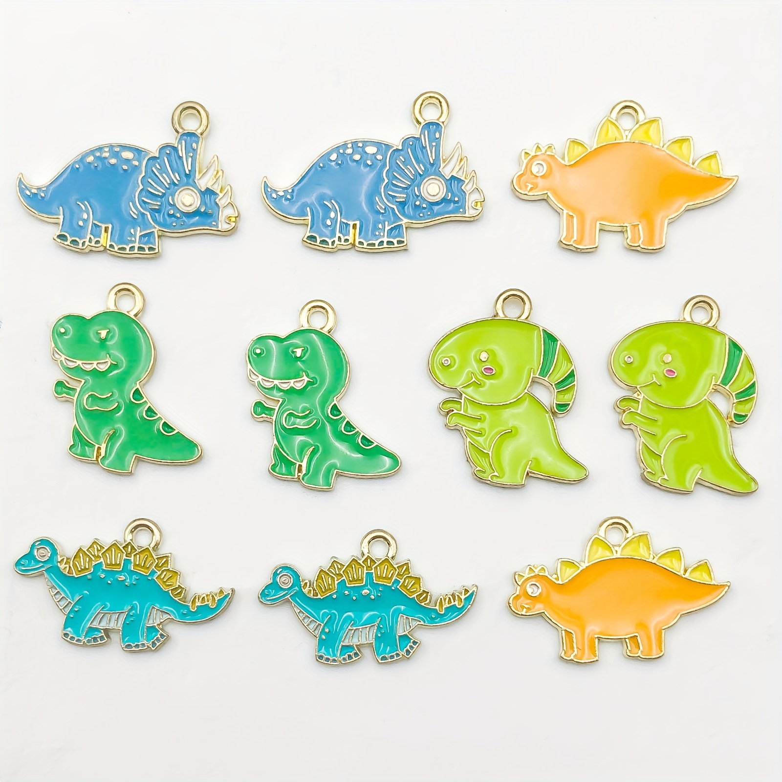 10pcs Mixed Color Kawaii Luminous Hexatosaurus/Salamander Design Resin Charms Cartoon Fish Axolotl Animal Pendants for DIY Keychain Earrings