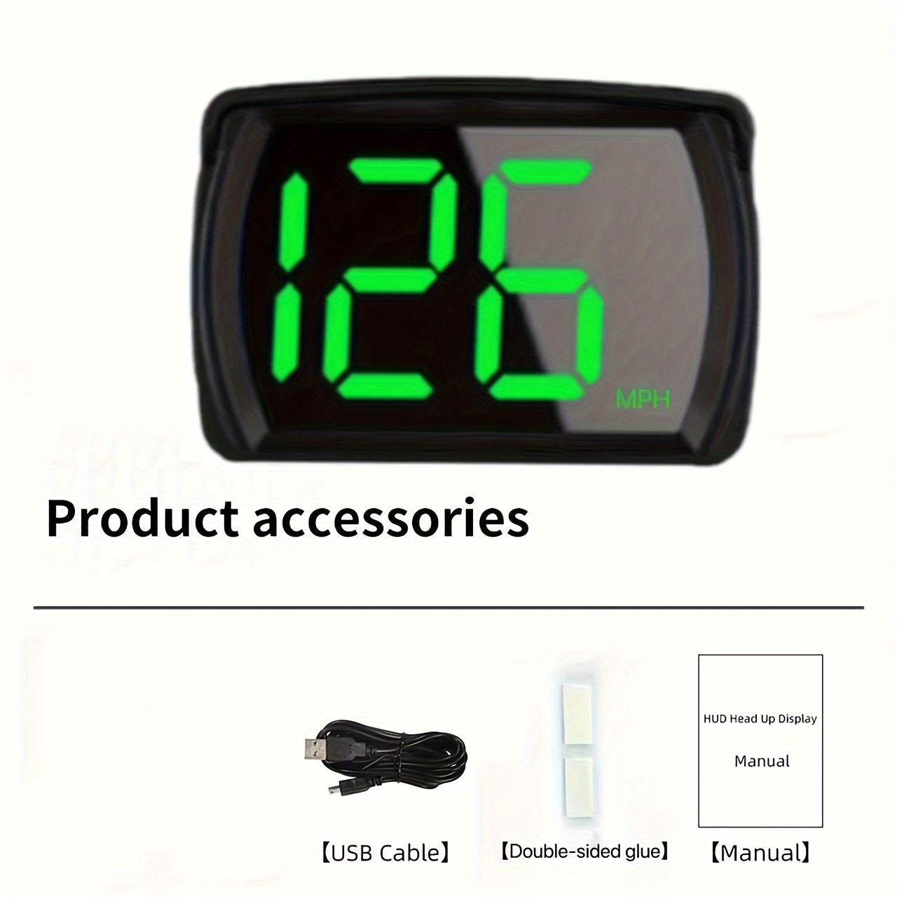 Universal Digital Speedometer GPS Car HUD Head Up Display MPH Over Speed  Alarm