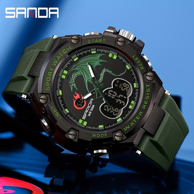 sanda multifunctional waterproof mens watch night glow diving watch ideal choice for gifts