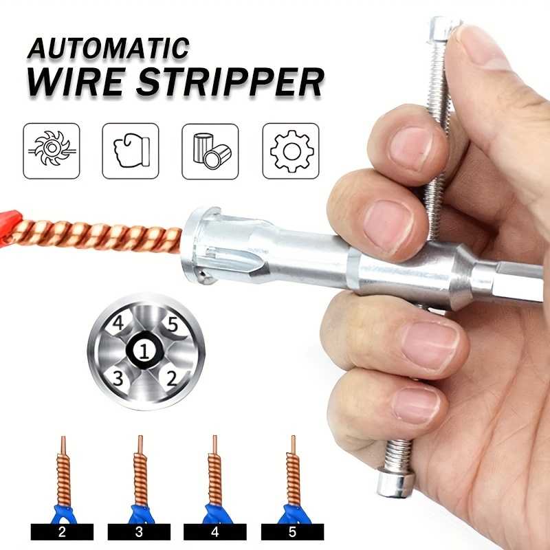 Wire Twisting Tool, Auto Manual Wire Stripper and Twister, Twist Wire Tool  for Power Drill Drivers, Power Tool Accessories Simultaneously Stripping  and Twist Wire Cable