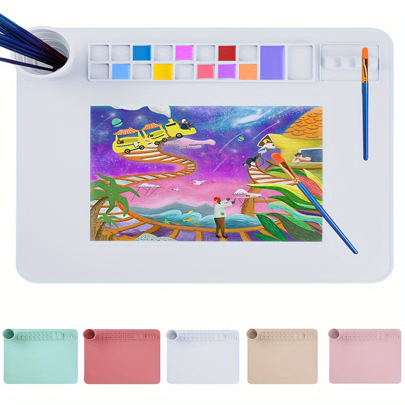 Tiitstoy Large Silicone Mat , Silicone Painting Mat & Paint Holder
