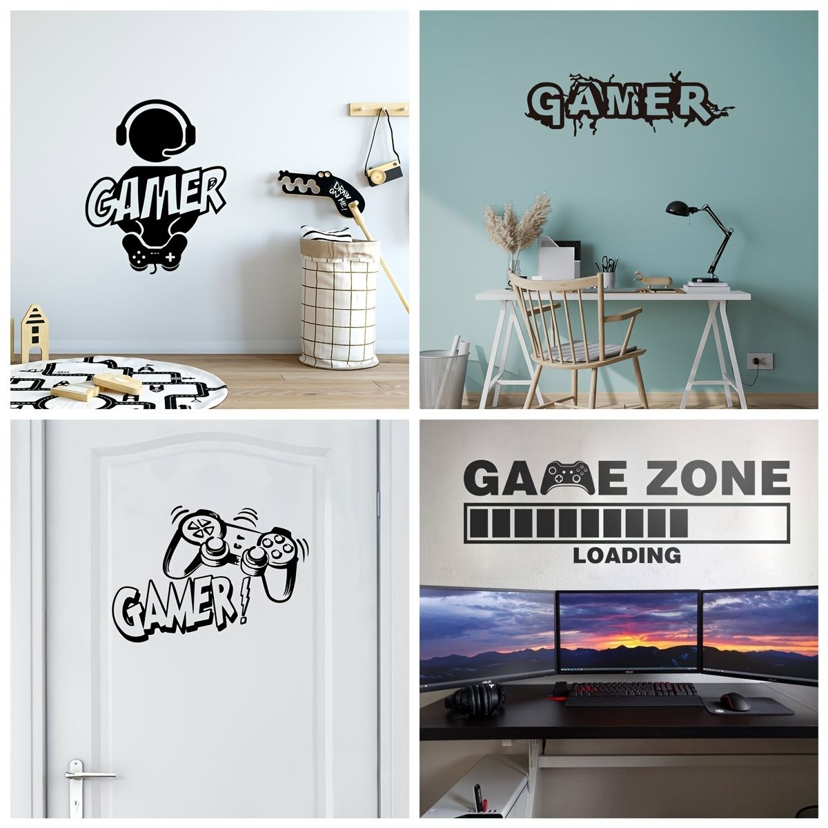 1 Sheet Diy Game Removable Wall Sticker For Living Rooms Black Creative  Vinyl Sticker Waterproof Home Decor Wallpaper Mural Decoration | Don't Miss  These Great Deals | Temu