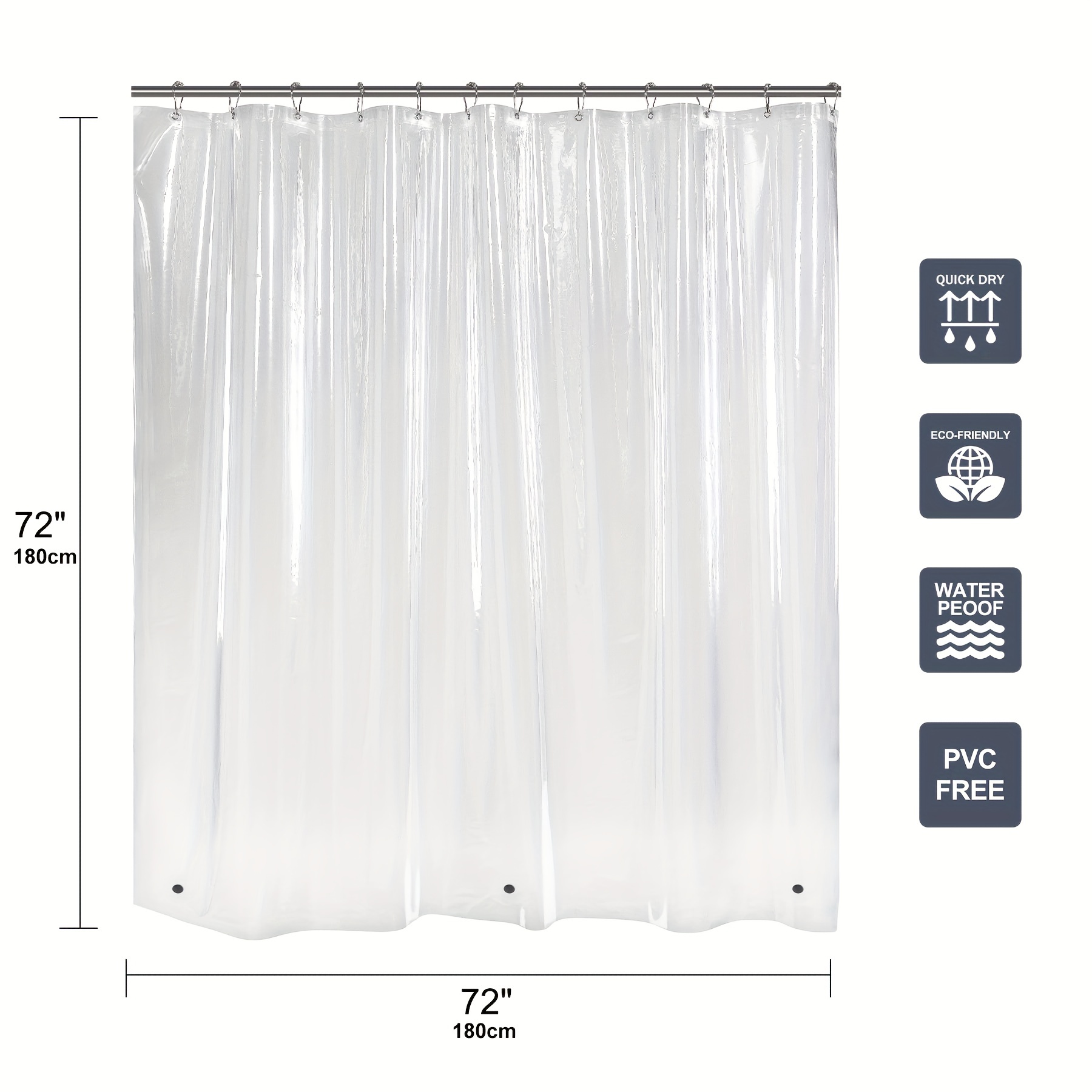 ▷🥇 distribuidor cortina ducha tela rosoni 180 x 200 cm impermeable