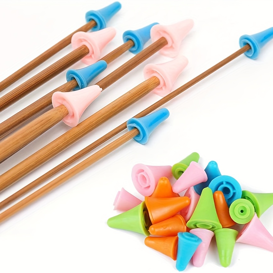 Knitting Needle Point Protectors Knit Needle Tip Stoppers with Box for DIY  Craft