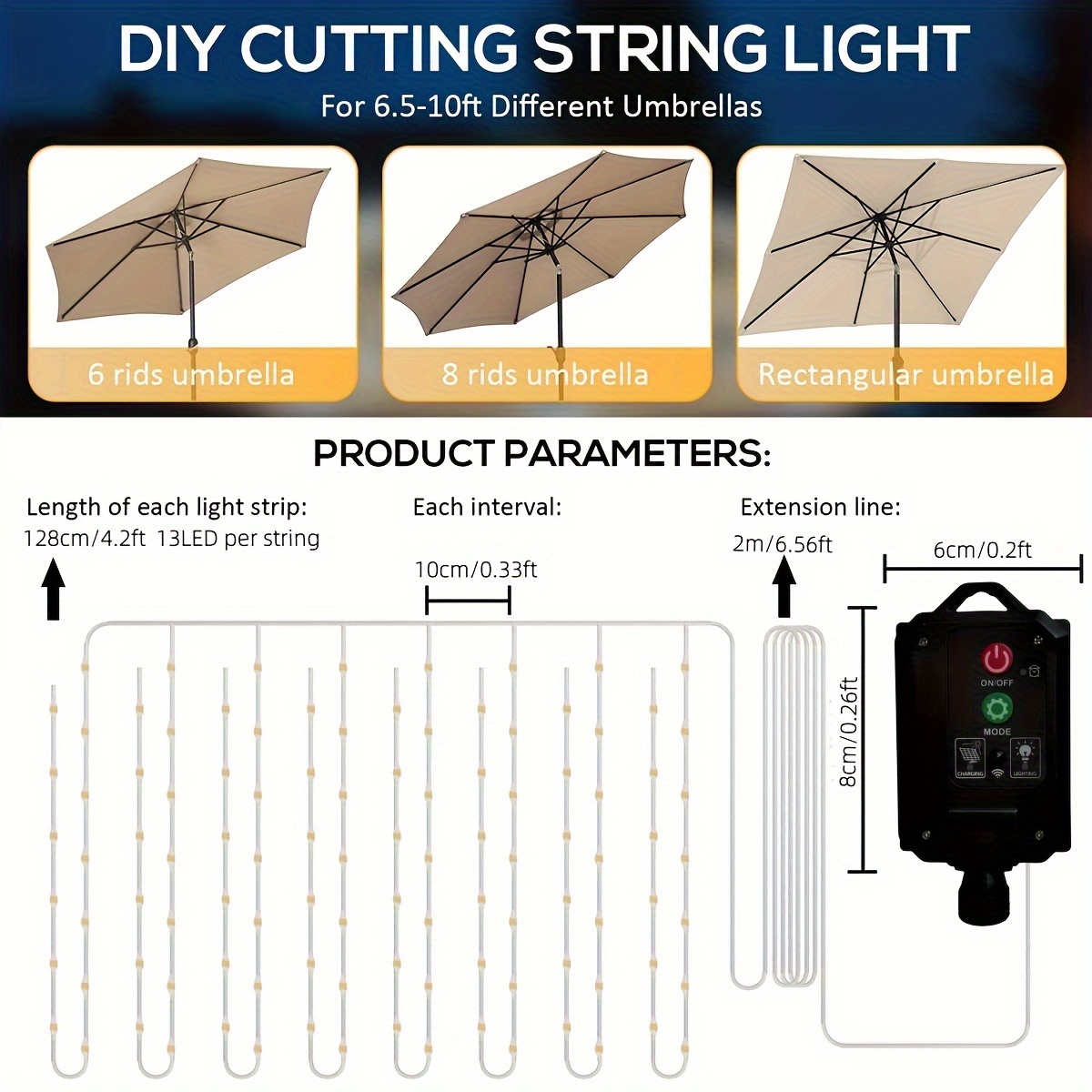 Luz Led 8 Modos Funcionamiento Rv Camping Picnic Aire Libre - Temu