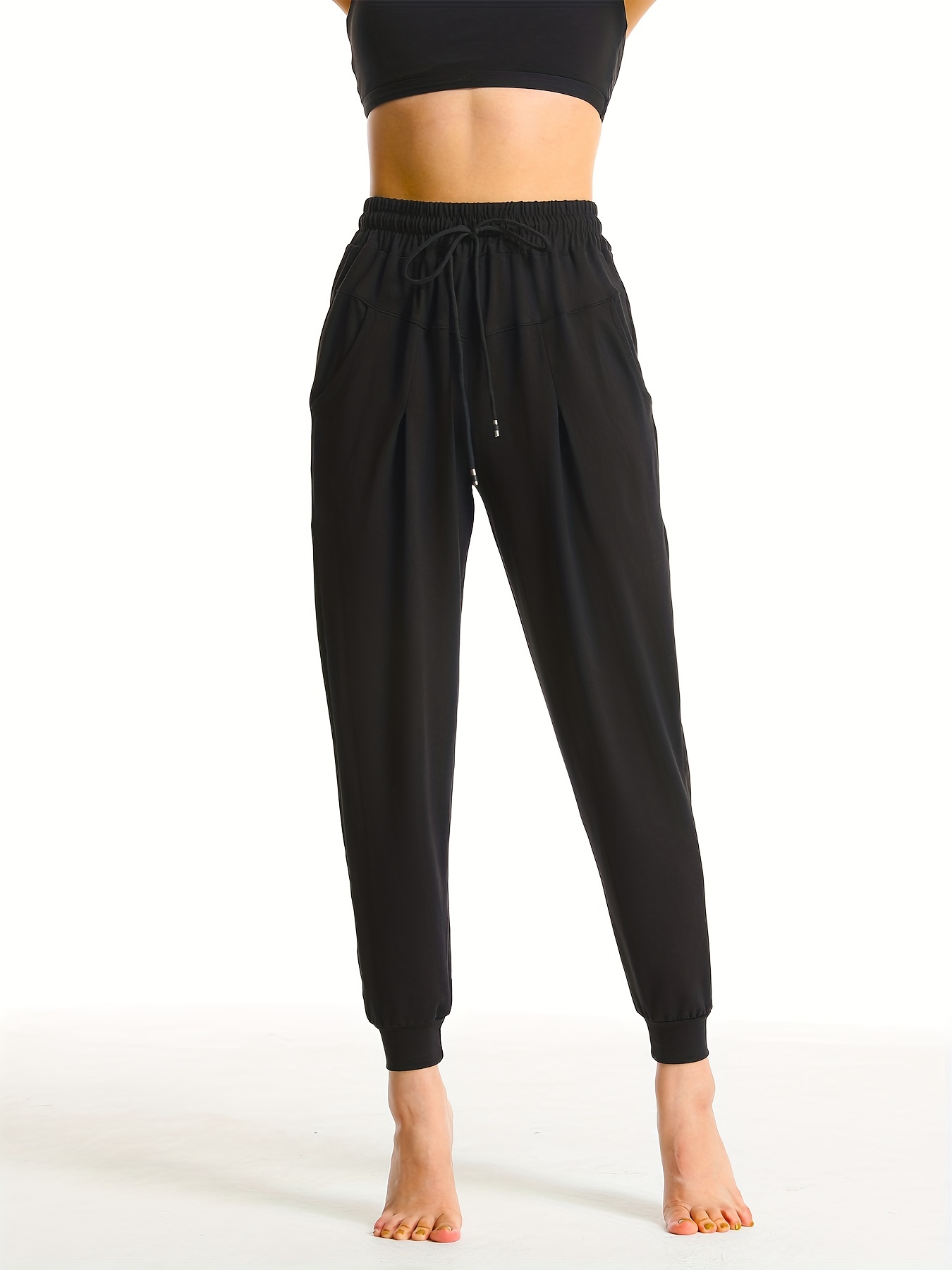 Sweatpants Women Elastic Waist Drawstring Ombre Casual Loose Sporty Gym  Joggers Lounge Petite Pants Trousers Capris