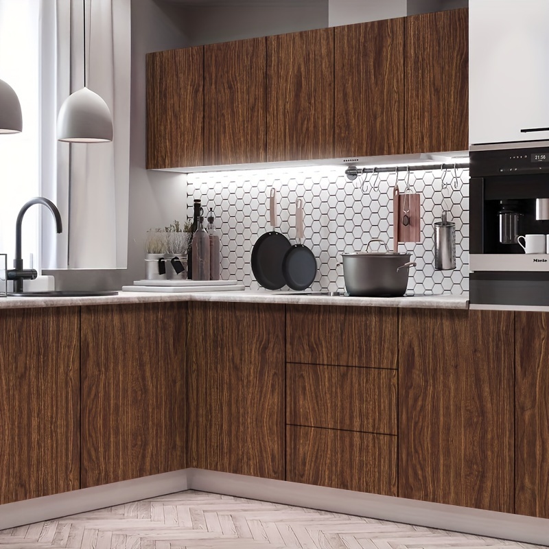 1pc Wooden Pattern Wall Paper Peel Stick Wall Sticker Temu