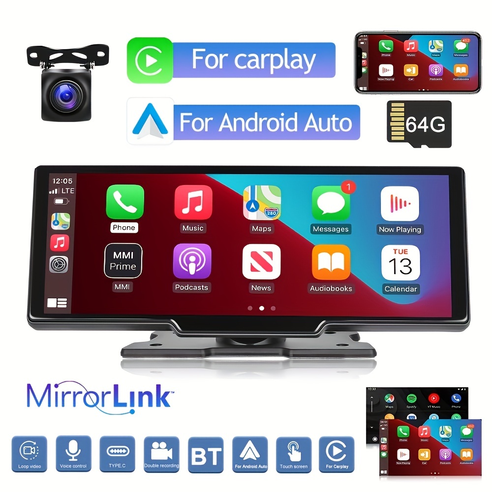 Car Dash Cam Wireless For Ios Carplay & Wireless For Android Auto