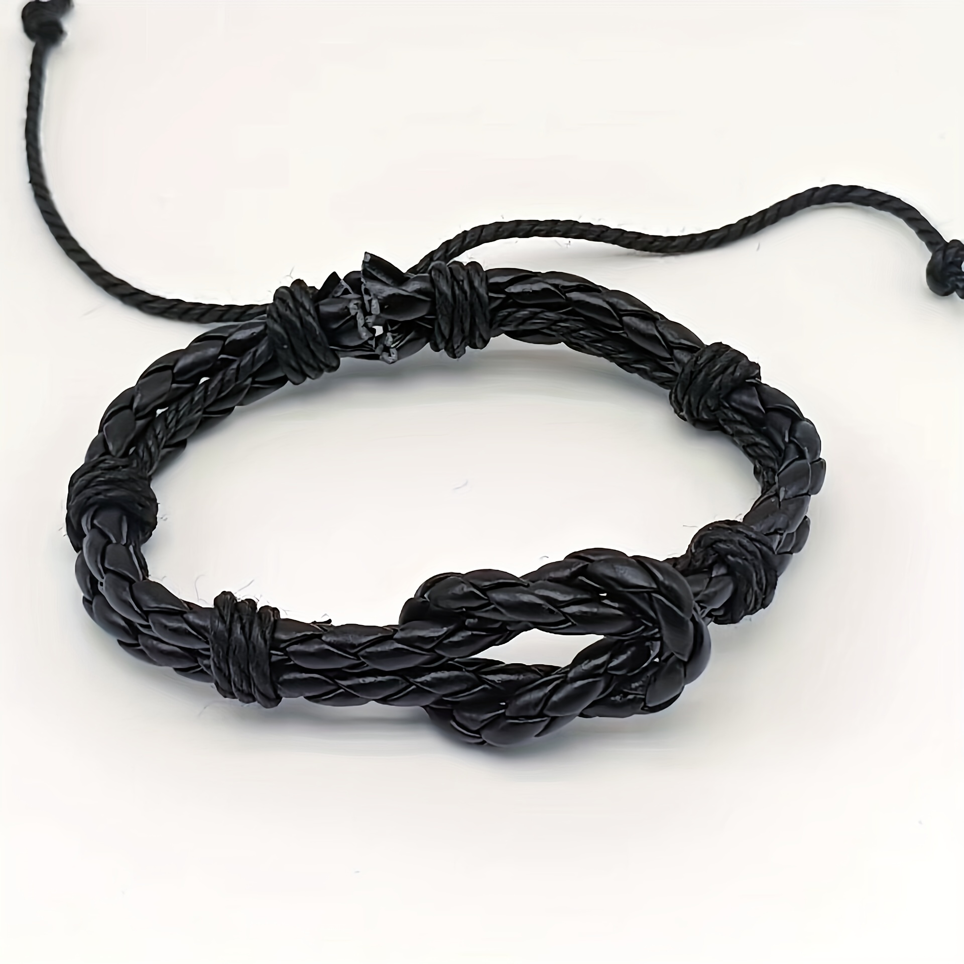 Adjustable PU Leather Bracelet Student Hand Rope